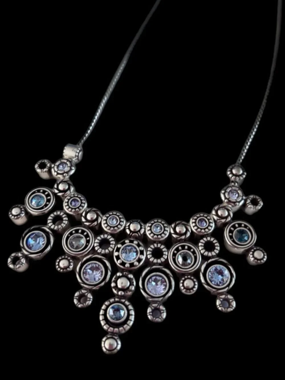 Brighton Halo Burst With Blue And Tanzanite Necklace sparkle